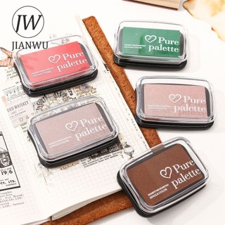 Jianwu 20 Màu Lớn Mực Pad Dụng Cụ Lập Kế Hoạch Dầu Silicon Tem Chất Liệu Lõm Eo Màu Mực Pad Sáng Tạo DIY Tạp Chí Văn Phòng Phẩm