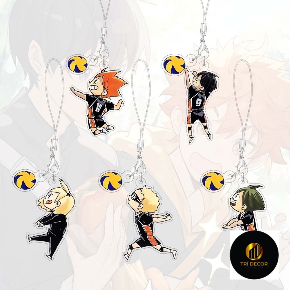 Dây Đeo Điện Thoại Haikyu Q Phiên Bản Hoạt Hình Ngoại Vi Acrylic Mặt Dây Chuyền Túi Quyến Rũ Phụ Kiện Điện Thoại