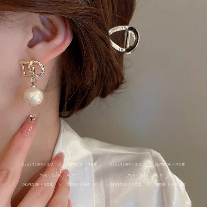 Bông Tai Ngọc Trai Nữ Pháp Niche Retro Thiết Kế Bông Tai Bông Tai