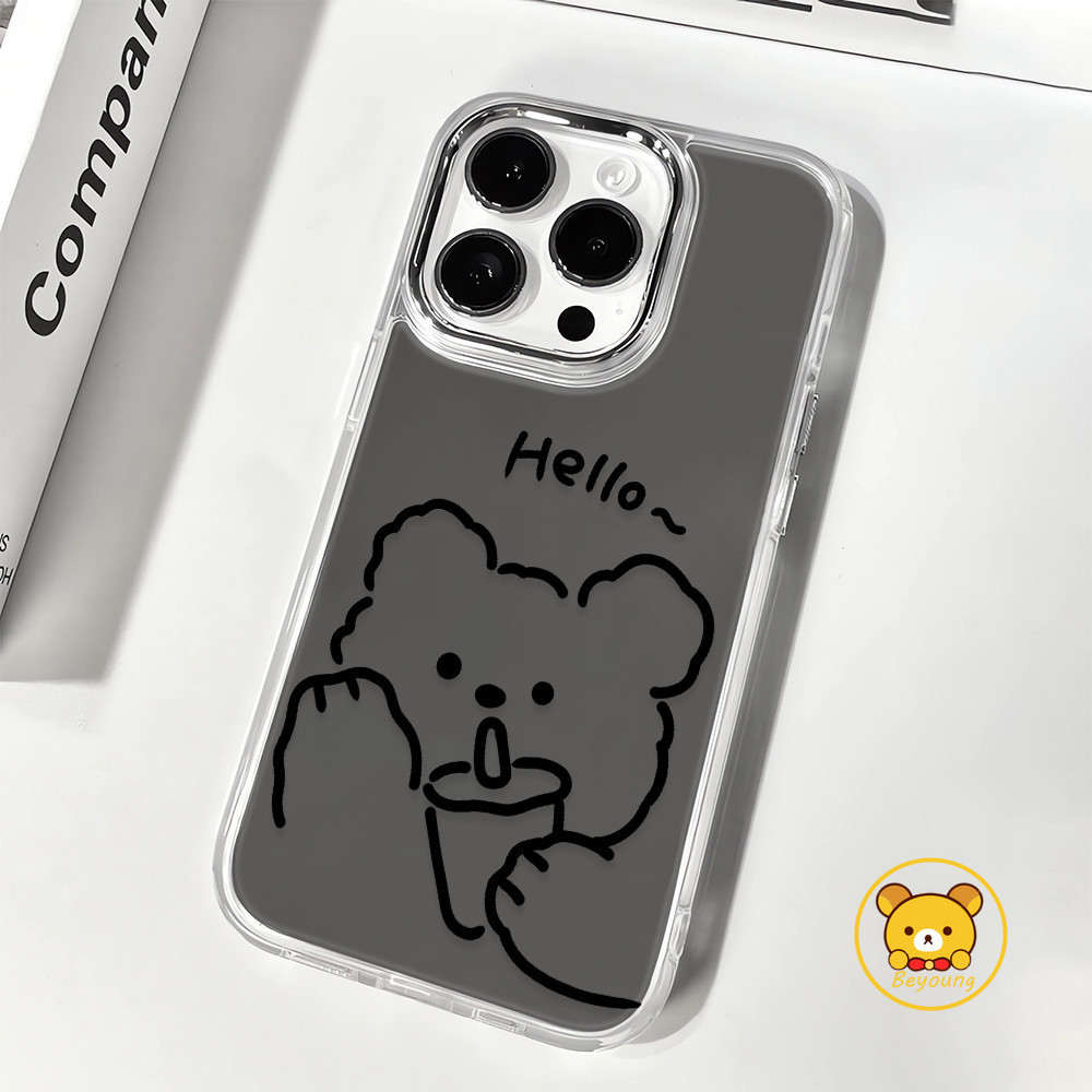 Ốp Gương Gấu Dễ Thương Cho Google Pixel 10 9 8 7 6 Pro 5 XL 4 9A 8A 7A 6A 5A 4A 3A 5G 4G Vỏ Mềm Trà Sữa Vỏ Điện Thoại Chống Sốc Mạ Điện