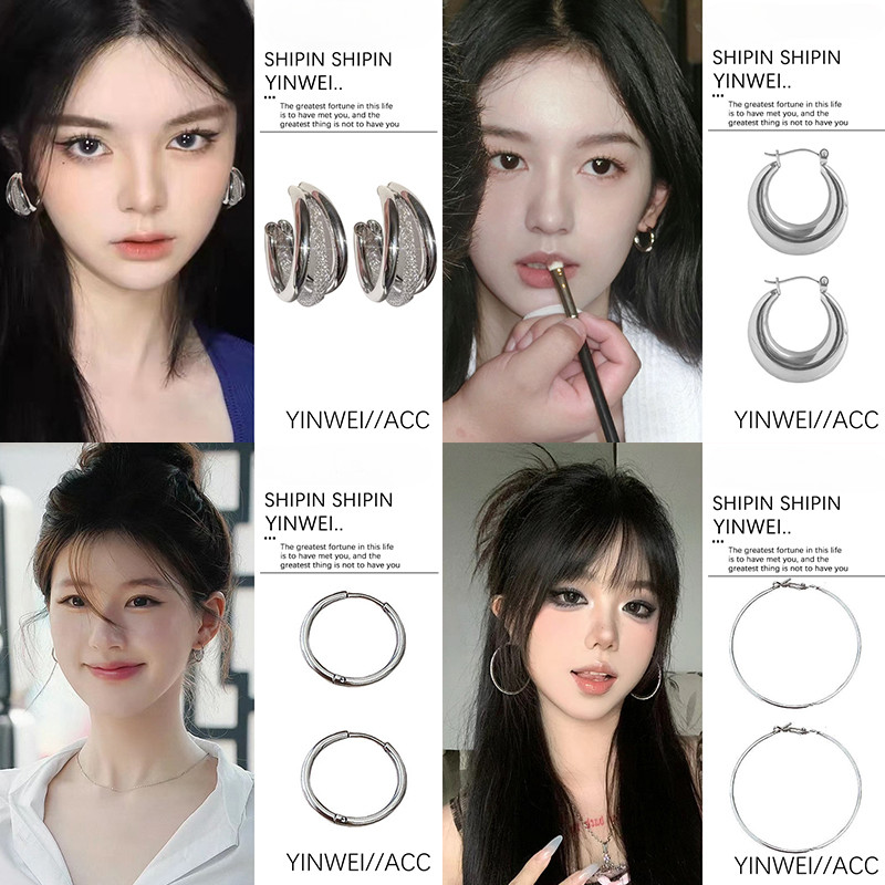Bông tai nữ bạc cao cấp 2026 Bông tai đơn giản phong cách mới