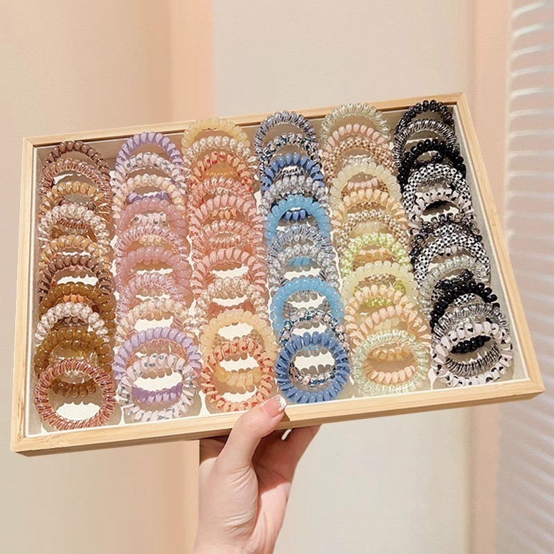 Set 6 Dây Buộc Tóc Lò Xo Co Giãn Tốt Thời Trang Hàn Quốc - Phụ Kiện Tóc