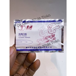 Jindi Viền Xanh Fish Powder men vi sinh làm trong nước bể cá cảnh (gói 5gram)