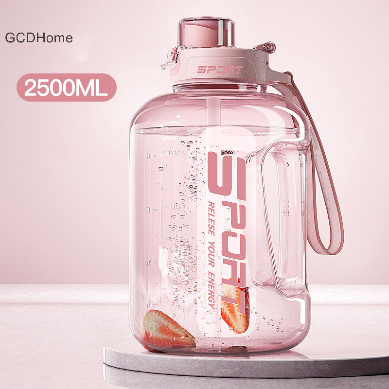 Gcdhome Dung Tích Lớn2500 / 1700ML Có Ống Hút Thể Thao Tập Gym Ấm Siêu Tốc Cho Cắm Trại Du Lịch Bình Nước Nóng BPA