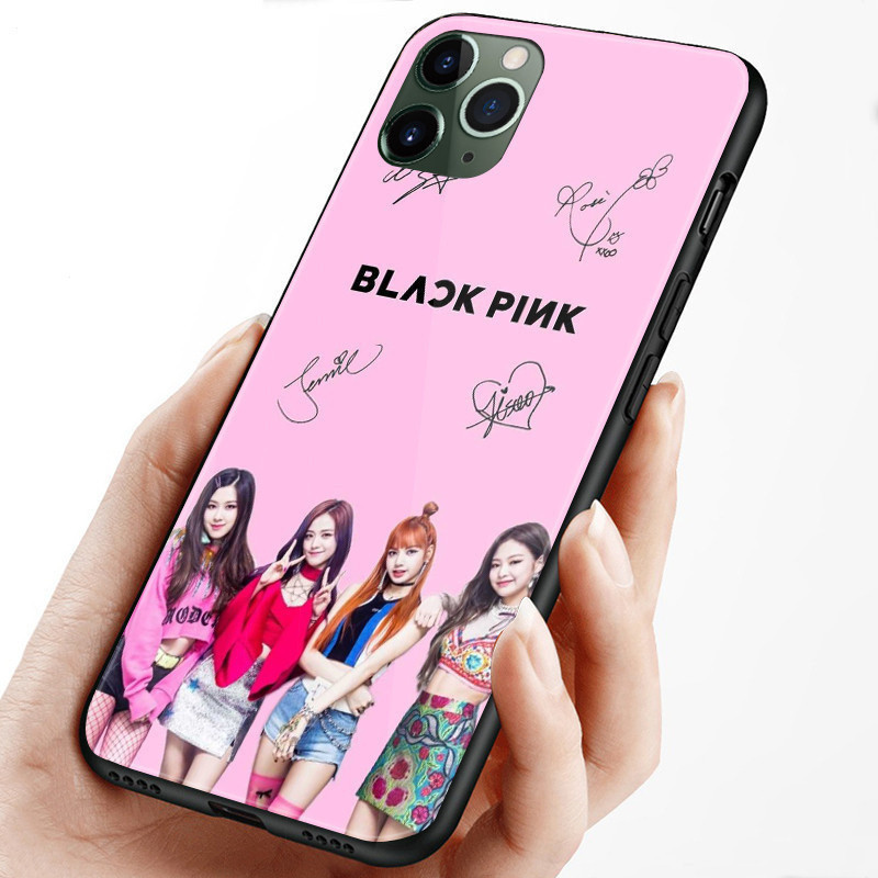Ốp Điện Thoại Kính Cường Lực BLACKPINK Kpop Cho IPhone 15 14 13 12 11 Pro XS Max Plus Mini X XR 8 7 6s SE2 / 3
