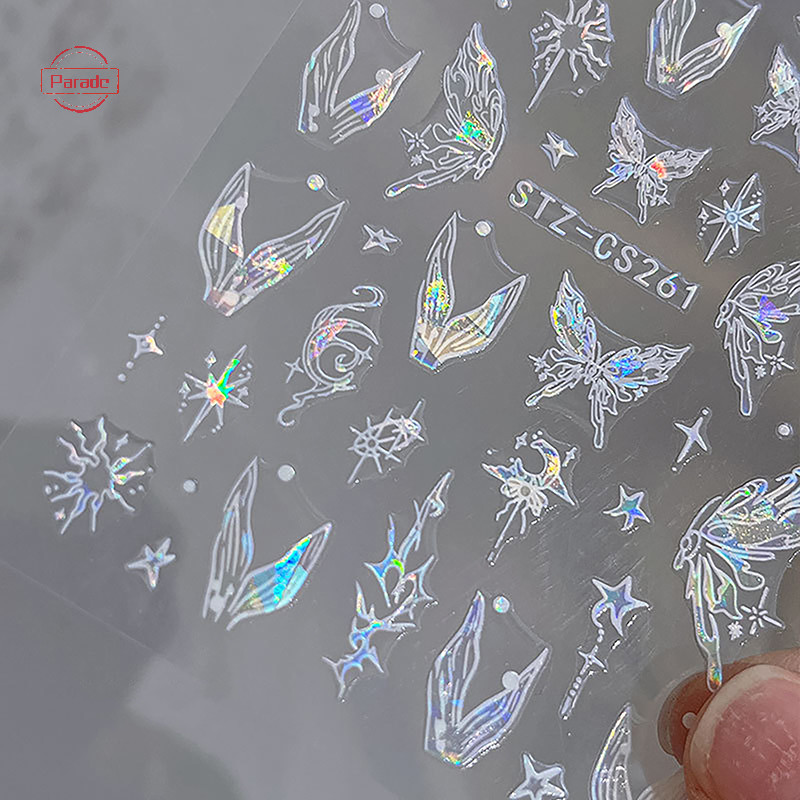 Diễu Hành Giấc Mơ Sáng Nàng Tiên Cá Đuôi Dán Móng Tay Đề Can 3D Móng Tay Nghệ Thuật Thiết Kế Trang Trí Đề Can VN