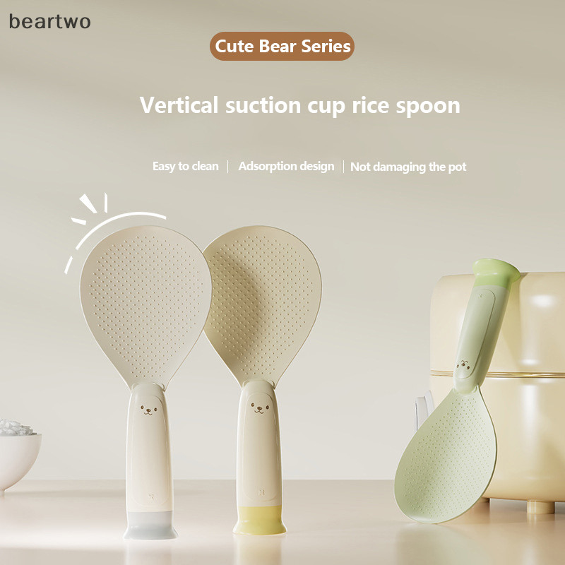 < Beartwo > 1 Cốc Hút Đứng Thìa Cơm Gấu Dễ Thương Thìa Chống Cơm Cho Nhà Bếp Sáng Tạo Không Gạo Hoạt Hình Thìa Cơm Đẹp