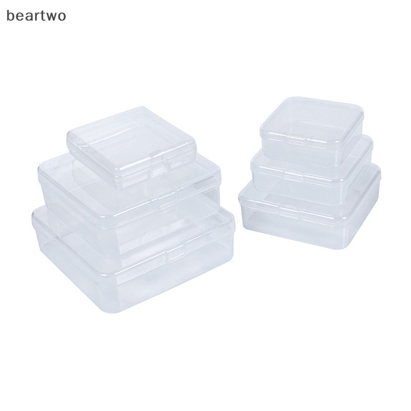 < Beartwo > Hộp lưu trữ bằng nhựa trong suốt mới Photocards Hộp lưu trữ thẻ nhỏ Hộp sắp xếp để bàn Hộp phân loại Văn phòng phẩm Đẹp