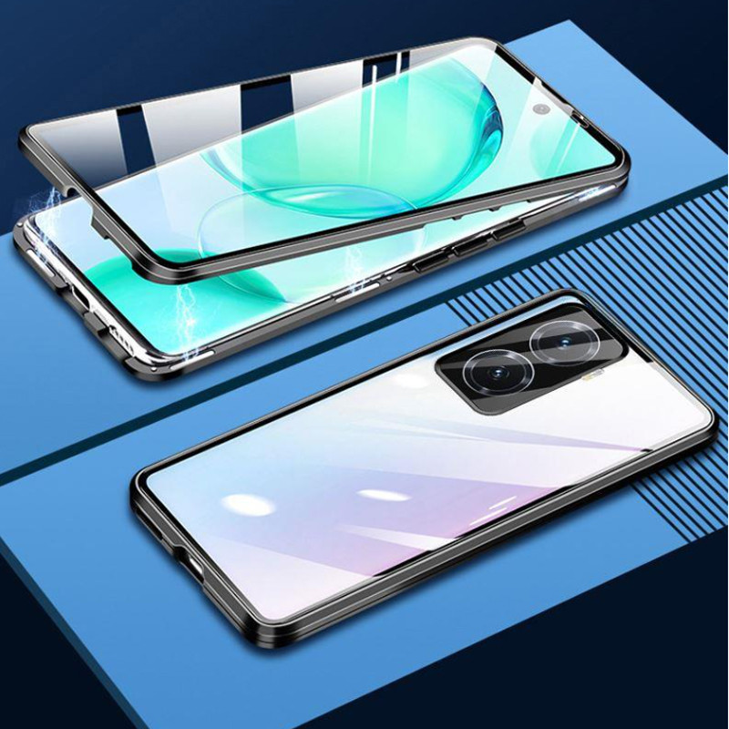 Ốp Lưng Cho OPPO 15 Reno15 Pr Max Reno14 Reno14 Pro Reno13 Reno12 Reno11F A54 A17 A17k Ốp Điện Thoại Từ Tính Hai Mặt Kính Cường Lực Nam Châm Kim Loại Lật