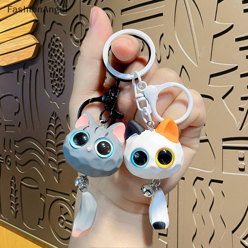 FashionAngel Hoạt Hình Sáng Tạo Móc Khóa Mắt Lớn Unisex Móc Khóa Xe Hơi Dễ Thương Tinh Tế Mặt Dây Chuyền Chống Mất 3D Móc Khóa TH