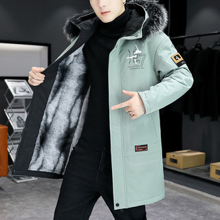 Lông Cừu Lót Dày Áo Khoác Nam Giữa Chiều Dài Hợp Thời Trang Áo Khoác Parka Áo Khoác Cotton Áo Khoác Nam Mùa Đông 2023 Áo Gió 8.18