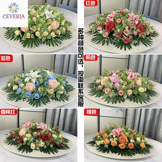 Hoa đặt giữa bàn tròn khách sạn, hoa giả, hoa trang trí, hoa giả, hoa lụa, bàn xoay khách sạn, hoa trang trí bàn bàn họp