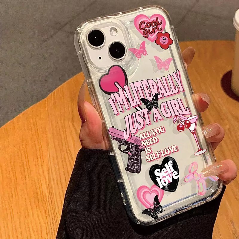 Vỏ Tương Thích Cho iPhone 16 11 12 13 14 15 Pro Max 16e XR X XS Max 7 8 Plus 12 13 Mini SE2020 2022 Phim Hoạt Hình Dễ Thương Ins Vibes Slogan In Trong Suốt Mềm Chống Sốc Silicon