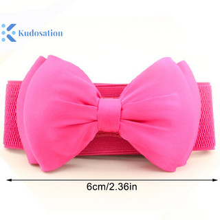 Kudosation Nữ Nơ Cummerbunds Co Giãn Bukle Thắt Lưng Thắt Lưng Bé Gái Đầm Phụ Kiện