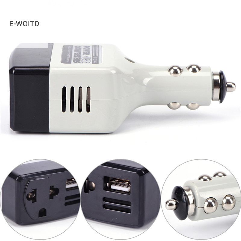 Bộ chuyển đổi sạc tự động E-WOITD Bộ chuyển đổi 12V sang AC 220V Nguồn sạc di động có USB HNVN