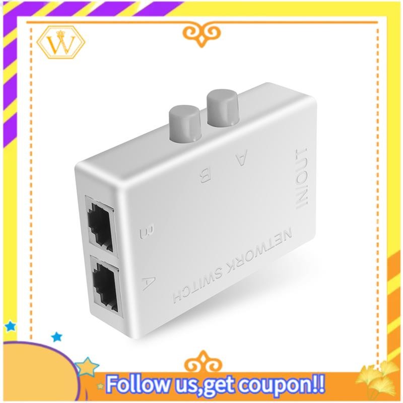 [W] Công tắc mạng Mini 2 cổng RJ45 RJ-45 Bộ chuyển đổi hộp mạng ...