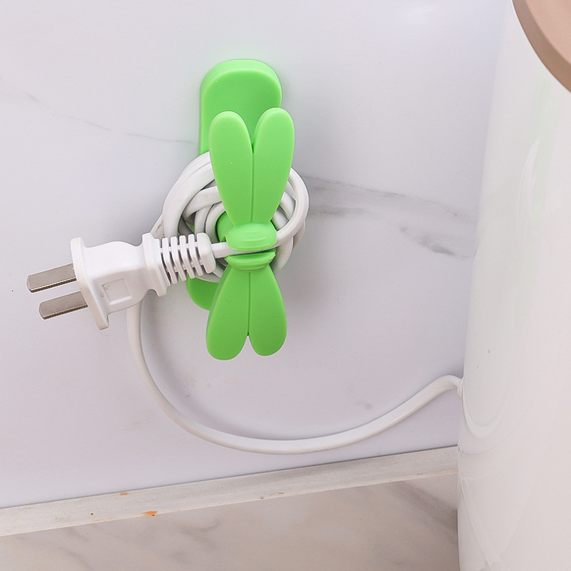 [Đặc sắc] Cuộn dây cáp silicon tự dính - Xoay được, Chống cuộn dây - Dụng cụ cố định dây thiết bị - Móc treo - Móc treo sắp xếp dây sạc - Đồ dùng lưu trữ gia đình
