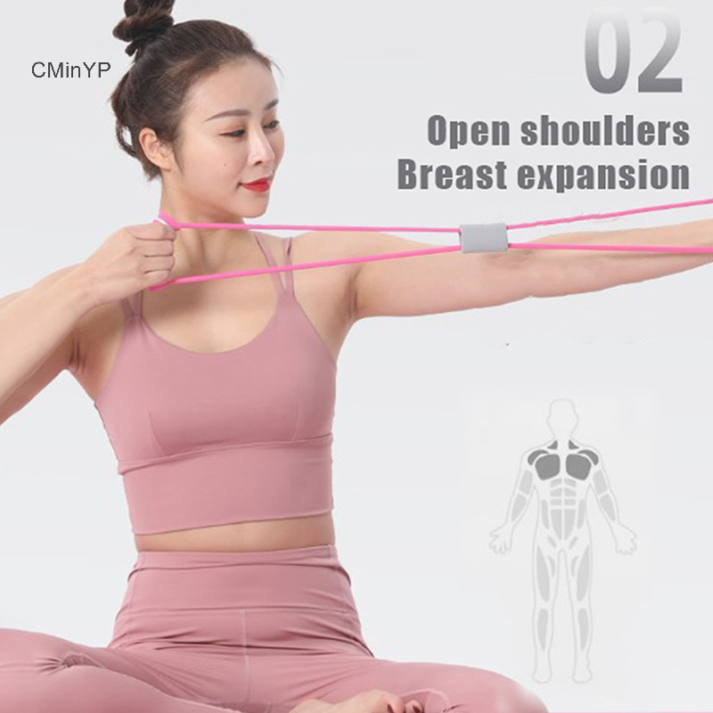 Cminyp Dây kháng lực Yoga Phụ kiện tập luyện dây kéo cao su cho nữ, thiết bị tập cổ, căng vinh quang