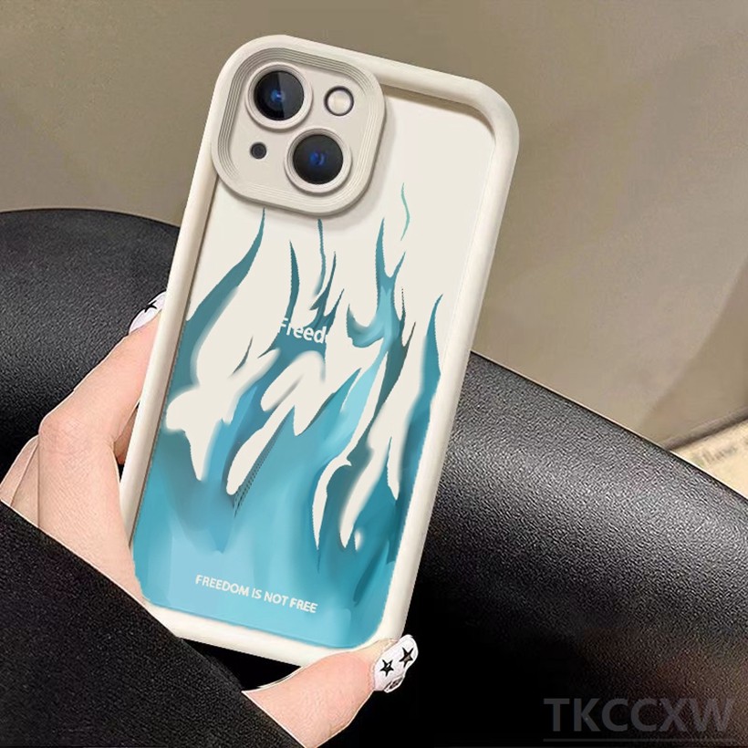 Ốp điện thoại thời trang Angel Eye Cool Blue Red Flame cho Redmi K70 K60 K50 K40 Pro K70E K60 K50 Ultra K40S Vỏ bảo vệ dày
