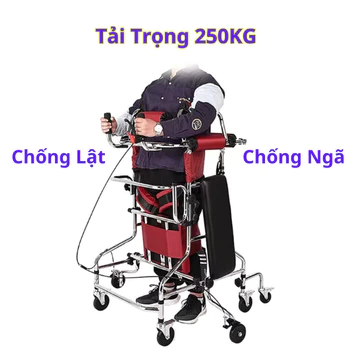 Khung Tập Đi Cho Người Tai Biến - Khung Tập Đứng-Khung Tập Đi INOX 8 Bánh Xe