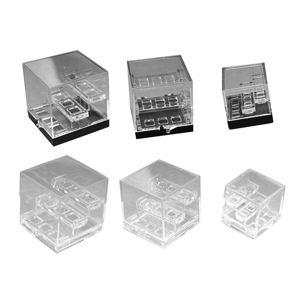 Hộp lưu trữ trong suốt CHEESELY, Giá trưng bày Acrylic Màn hình pha lê, Giá đỡ màn hình ba lớp đa chức năng Bộ sưu tập đá, đá & đá quý