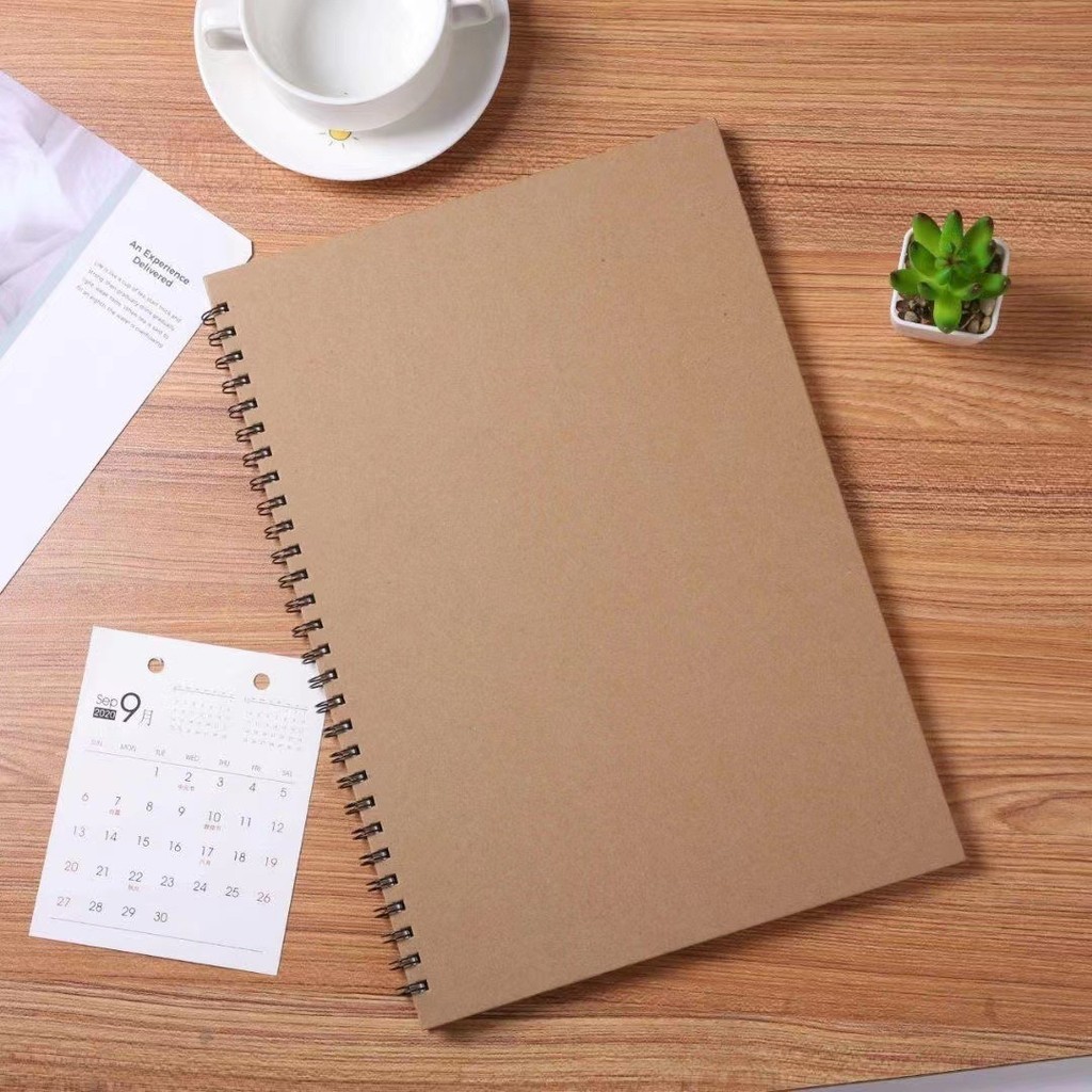 Sổ phác thảo, Sổ vẽ tranh màu nước 30 trang A3, A4, A5 gáy lò xo, bìa cứng, giấy mịn tự nhiên