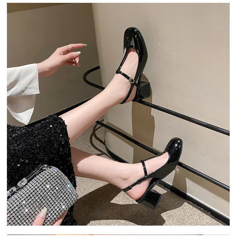 Giày Công Sở Nữ Da Bóng Cao Cấp Slingback Minmin Phong Cách Sang Trọng Dễ Phối Đồ Gót 5cm