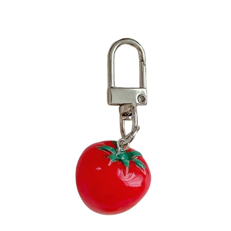 PPY Móc Khóa Charm Cà Chua có lá xanh và nhân vật cô gái, phụ kiện thời trang dành cho nữ