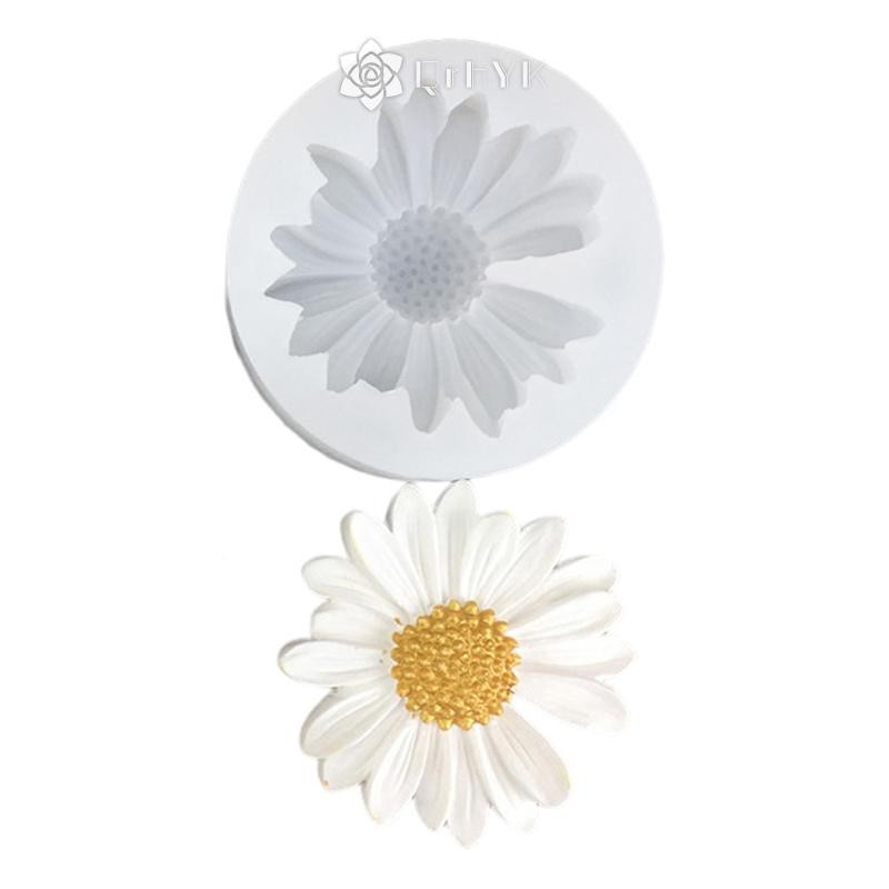 Qrhyk Hoa Cúc Hoa Cúc Khuôn Silicon Có Lỗ Ô Tô Epoxy Handmade Xà Phòng Khuôn DIY Trang Trí Kẹo Đóng Băng Khuôn Mới