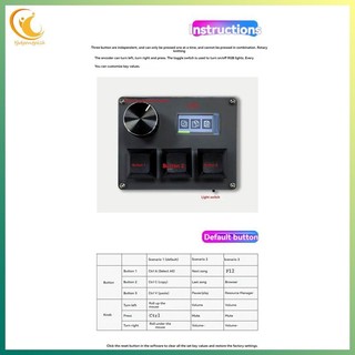 [Ygdgentgklh.vn] Bàn phím chơi game OSU 3 phím có dây, công tắc xanh, màn hình núm, RGB, phím Copy/Paste