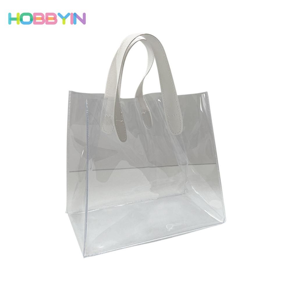 Túi Tote, Túi mua sắm trong suốt PVC trong suốt, Túi đựng đồ chống nước có tay cầm chất lượng cao
