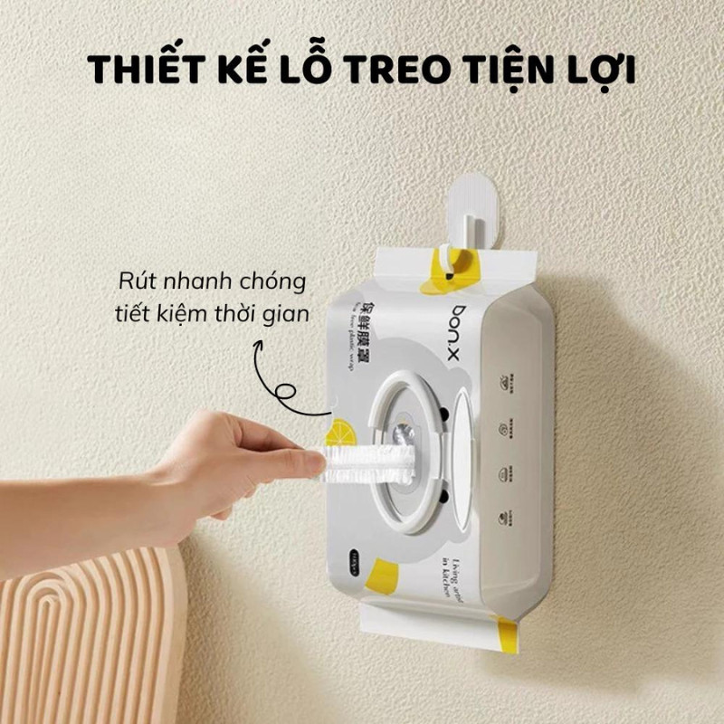 Hộp 100 Màng Bọc Thực Phẩm Dạng Rút, Nhựa PE Siêu Dai Cao Cấp Không Mùi, Chống Bụi An Toàn Tiện Lợi | 165