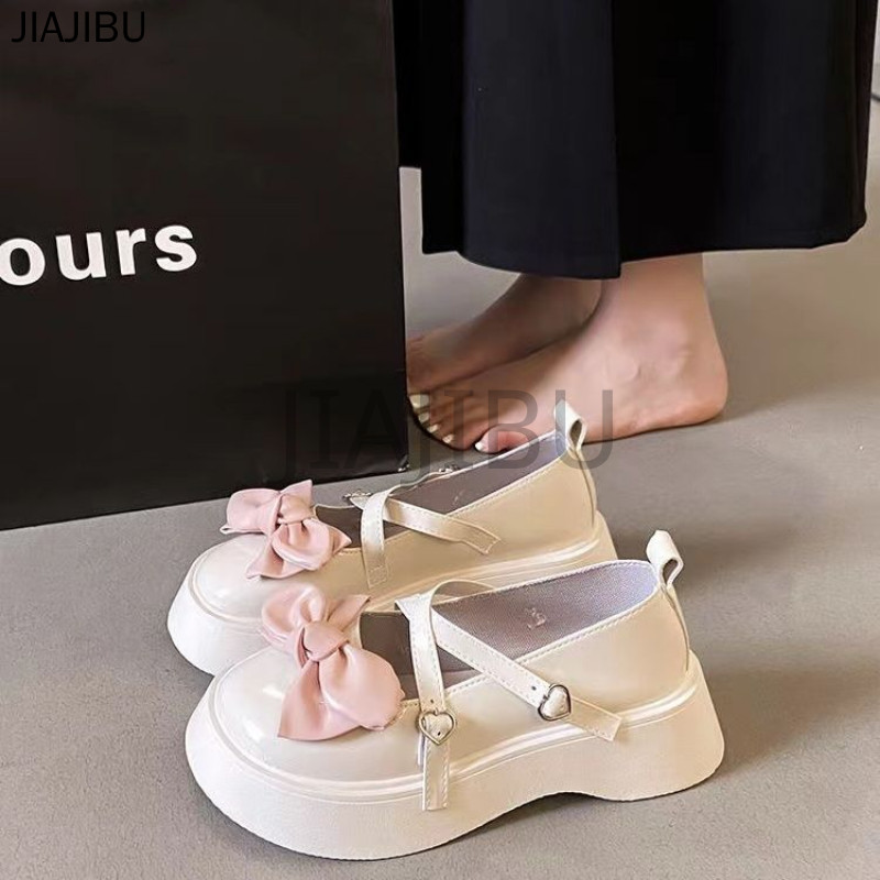 Size 34-46 Giày Nữ Cỡ Lớn 45 Giày Da Nơ Màu Be Phong Cách Anh Quốc 44 Korean Fashion Platform Mary Jane Shoes 43 Giày Búp Bê Khóa Tình Yêu Mũi Tròn Chống Trượt 42 Giày Ngón Chân Cái French Princess Style Cosplay Doll Shoes Giày Đi Học Màu Đen Giày Lolita