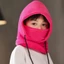 Mũ lông cừu CHEESELY, Mũ quàng cổ dày chống lạnh, Bảo vệ tai Full Face Cove Mũ beanie có mũ trùm đầu chống gió Khăn len trẻ em bé trai bé gái