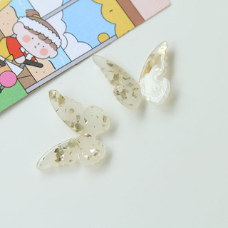 Phong cách Pháp HyunA bông tai acrylic trong suốt sequin bướm DIY phụ kiện tóc chất liệu ốp điện thoại bán buôn