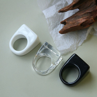 Flat Ring Phiên bản Hàn Quốc trong suốt trắng, đơn giản, thoáng mát cho nam nữ - Cặp nhẫn trang sức bán buôn
