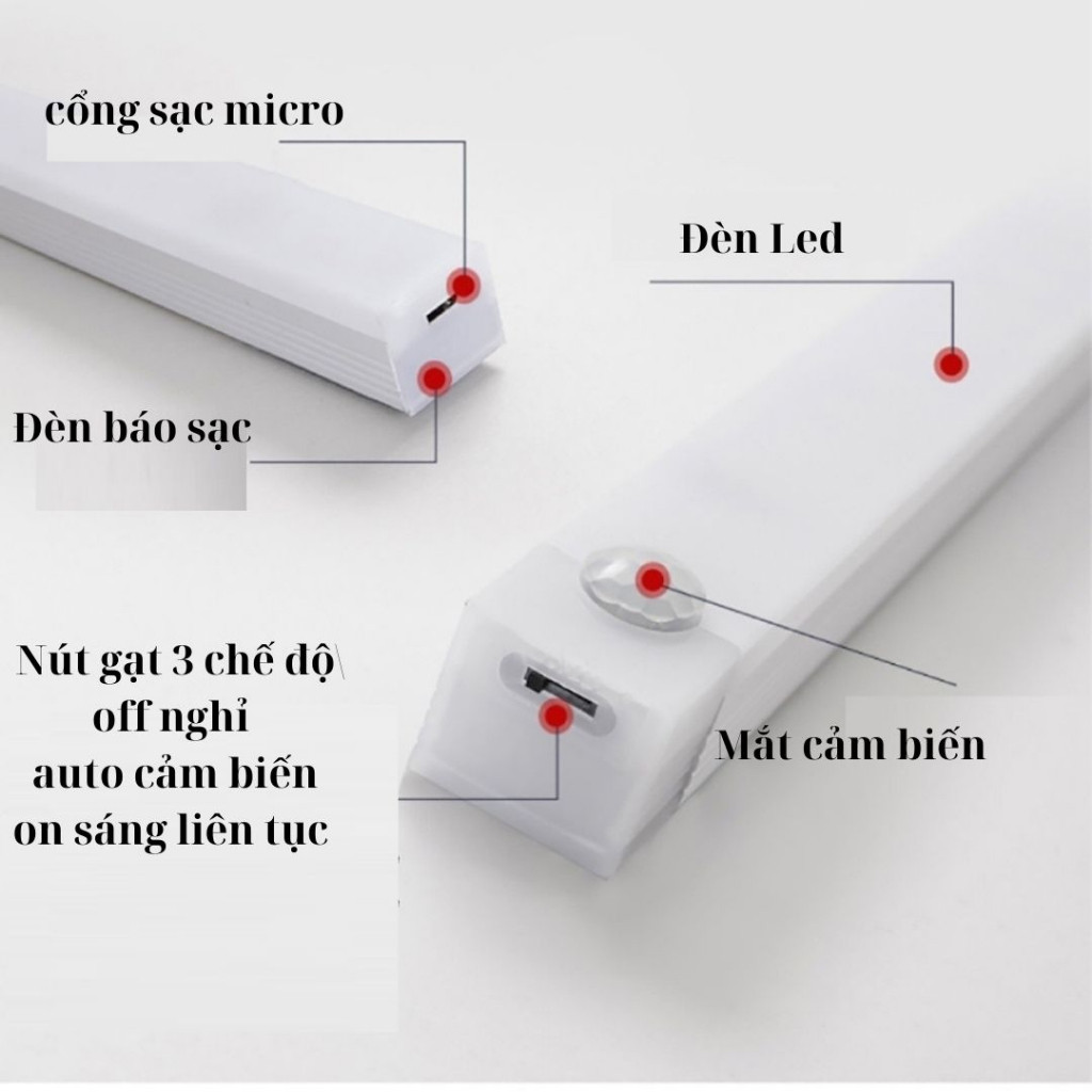 Đèn led cảm biến chuyển động đèn ngủ không dây cổng sạc usb gắn tường tủ bếp nhà vệ sinh cầu thang GIOVA