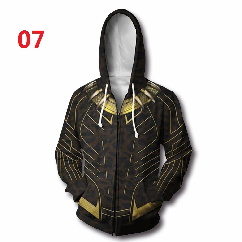 Black Panther Wakanda Forever Áo khoác in kỹ thuật số Áo len siêu anh hùng