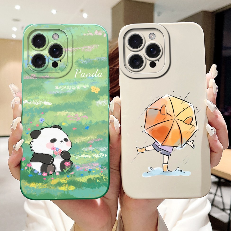 Dành Cho iPhone 15 15pro 15plus 15promax Ốp Lưng Gấu Trúc Dễ Thương Thời Trang Thẩm Mỹ Ốp Lưng Cho iPhone 15 Pro Max Ốp lưng