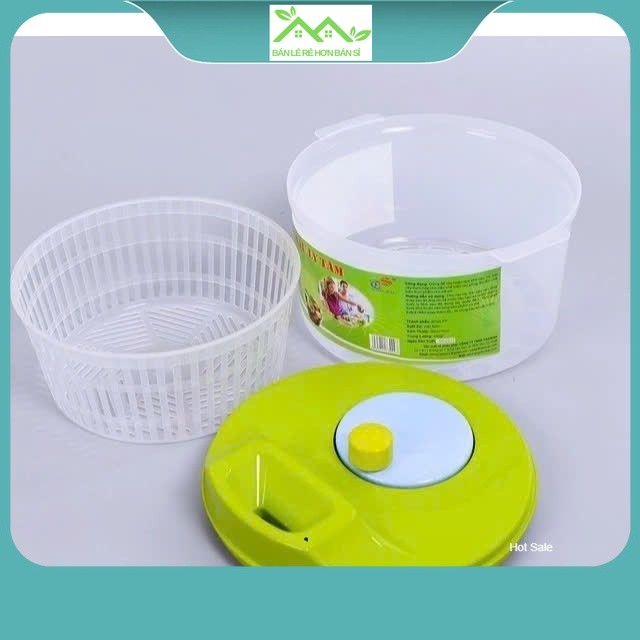 Bộ rổ quay ráo nước rau củ quả loại lớn 3 lít , an toàn- Rổ Quay Rau ...