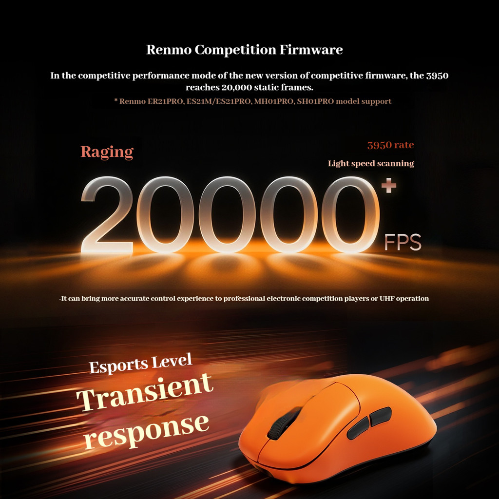 Chuột chơi game RAWM ER21 Pro Tốc độ bỏ phiếu 8k không dây 8000Hz Paw3950 Cảm biến Nordic52840 Chuột không dây công thái học nhẹ | BigBuy360 - bigbuy360.vn