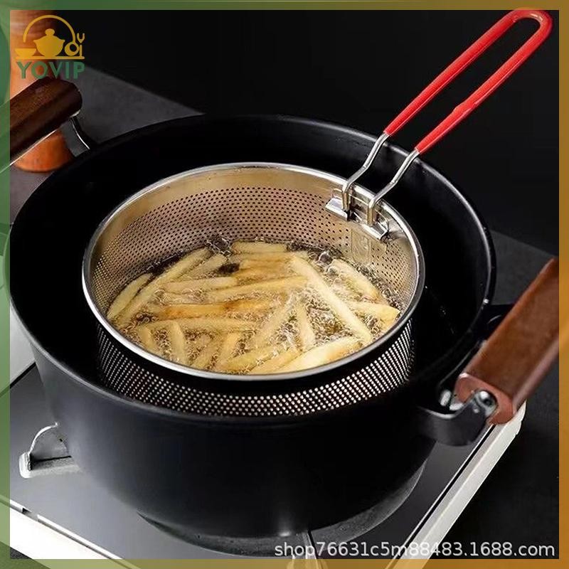 YOVIP Lưới Chiên Inox Nhà Bếp Chiên Giỏ Nấu Ăn Chiên Dầu Chảo Lọc Mì Thìa Sàng VN