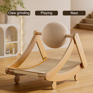 Giường cào mèo 3 trong 1, Giường cào mèo Sisal có đồ chơi Giường mèo Đồ nội thất cho mèo cho động vật nhỏ Puppy