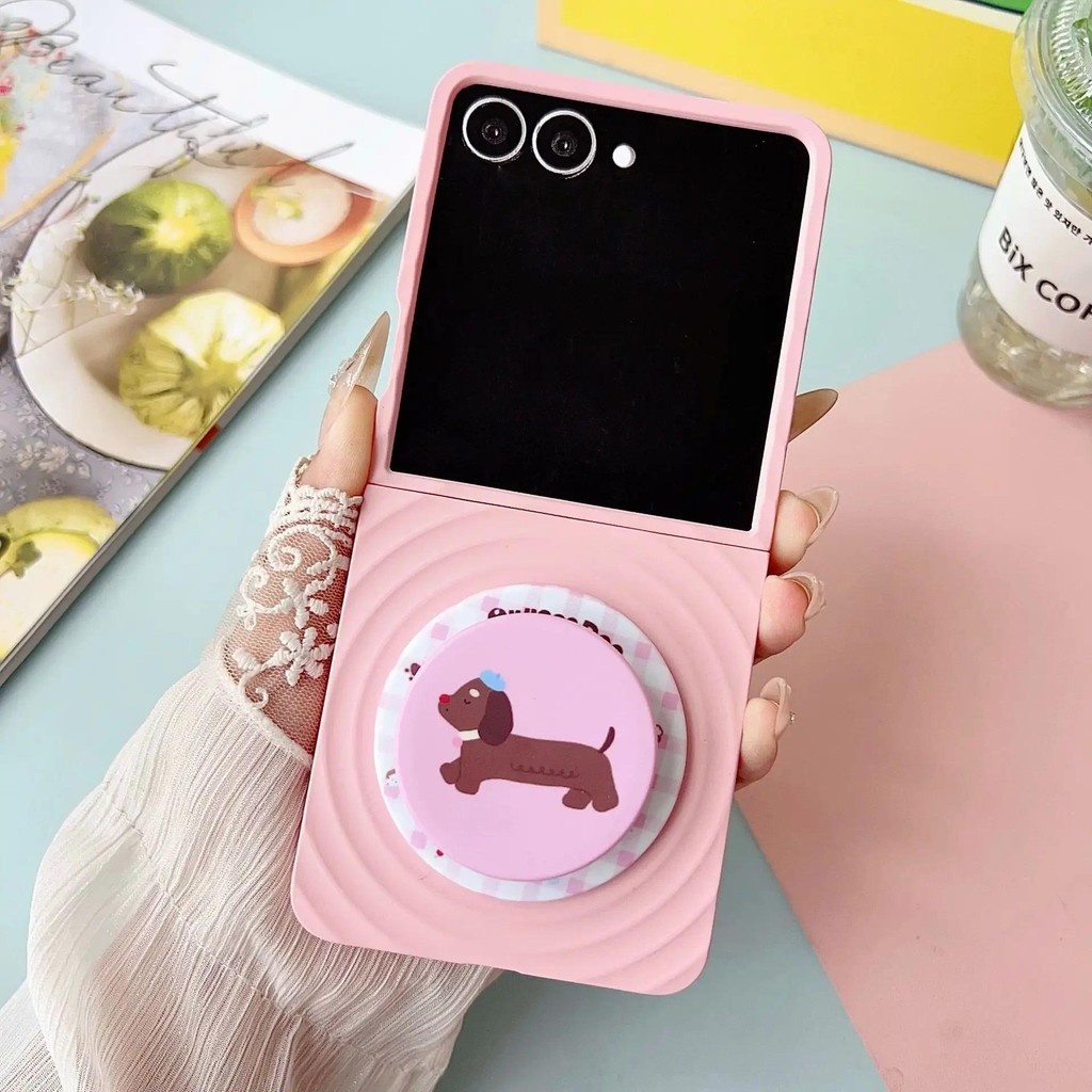 Ốp điện thoại đứng hoạt hình 2 trong 1 có thể tháo rời cho Samsung Galaxy Z Flip 7 6 Flip7 Flip6 Flip5 Vỏ bảo vệ