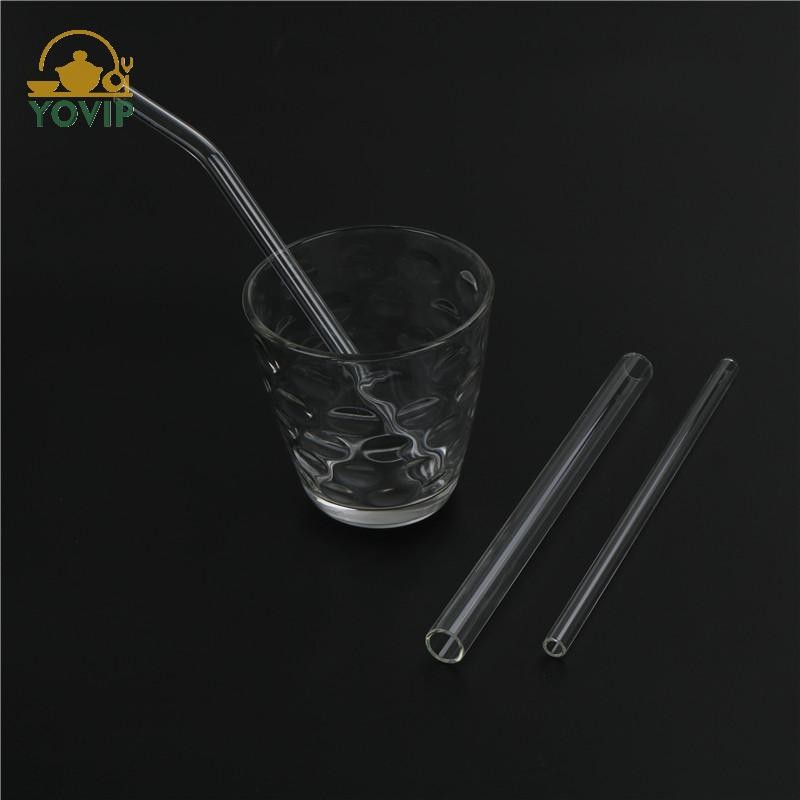 YOVIP 3 Ống hút uống nước thủy tinh trong suốt có thể tái sử dụng có thanh cọ Phụ kiện VN