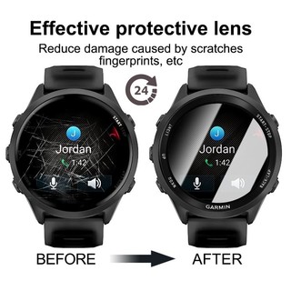 Dành Cho Garmin Forerunner 970 1-3 Chiếc Full Cover Cong Cạnh Đen Kính Cường Lực Phim Cho Garmin Forerunner 570 47mm 42mm Kính Chống Trầy Xước Phim Bảo Vệ Màn Hình