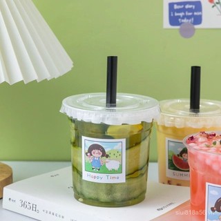 Cùng Phong Cách Bột Đá Dày Đóng Gói Cốc 500ml Dudu Cup Dùng Một Lần Fat Cup Trong Suốt Takeaway Sữa Trà Cốc CX4N