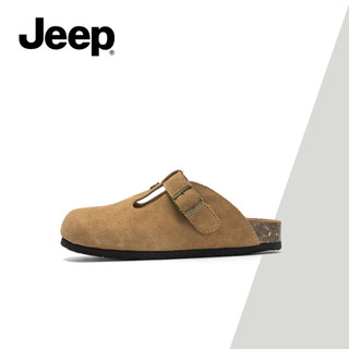 JEEP Nữ Xuân Hè Bán Chạy Nửa Trượt Birkenstock Giày Thoáng Khí Đóng Mũi Dép Văn Phòng Slip-On Đa Năng Giày Thường Ngày