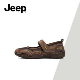JEEP Pháp Mary Jane Giày Nữ Phong Cách Mới Xuân Thu Retro Giày Da Nhỏ Chống Trơn Trượt Nông Miệng Giày Đế Bằng
