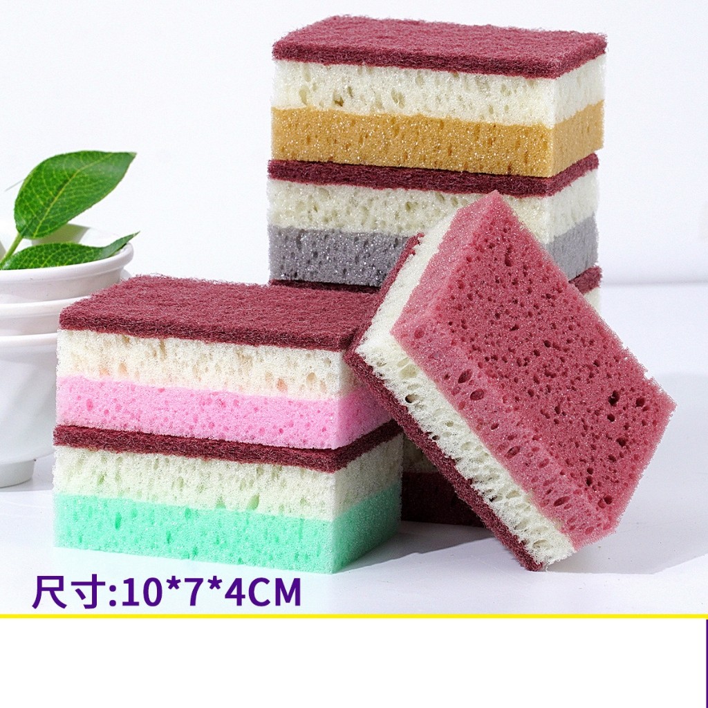 SET 5 Miếng cọ rửa chén bát (NHIỀU LỚP BÁNH BÒ) tiện dụng ,Miếng bọt biển BÁNH BÒ cọ rửa xoong nồi
